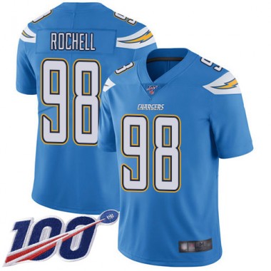 Los Angeles Chargers NFL Football Isaac Rochell Electric Blue Jersey Men Limited  #98 Alternate 100th Season Vapor Untouchable
